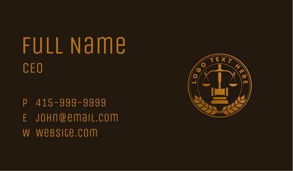 Legal Scales Attorney Business Card Design Image Preview