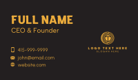 Yellow Coin Letter T Business Card Design