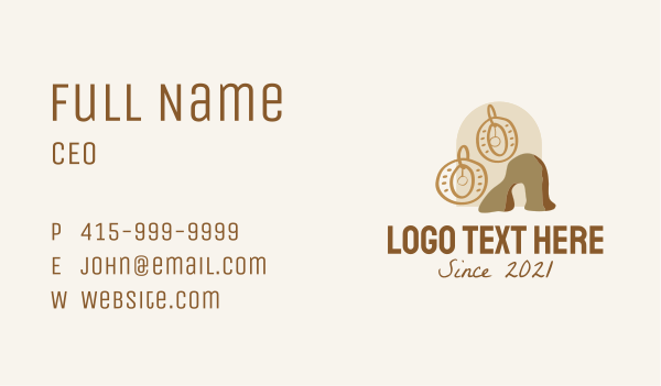Desert Boho Earring  Business Card Design Image Preview