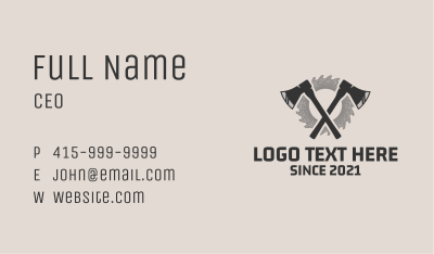 Lumberjack  Axe Cutter Business Card Image Preview