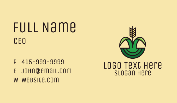 Organic Rice Field  Business Card Design Image Preview