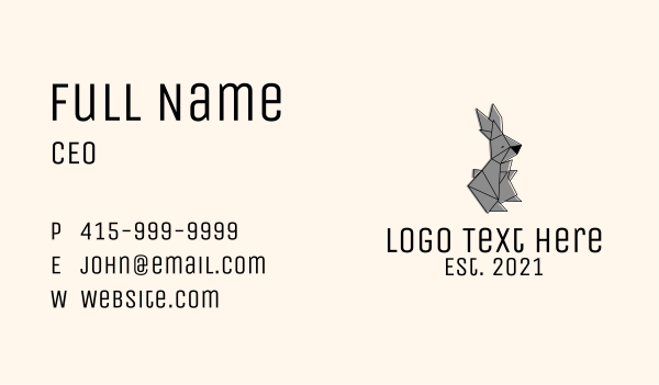 Geometric Pet Bunny  Business Card Design Image Preview