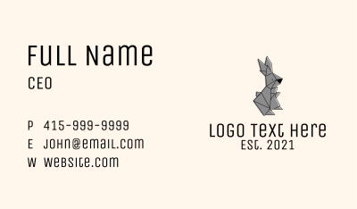 Geometric Pet Bunny  Business Card Image Preview