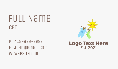 Sunny Baby Clothes Business Card