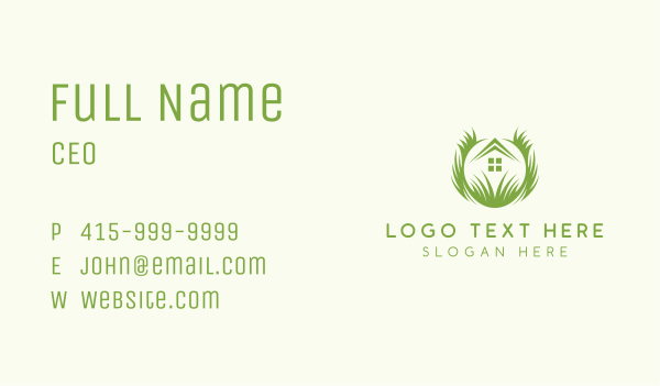 House Lawn Grass Business Card Design Image Preview