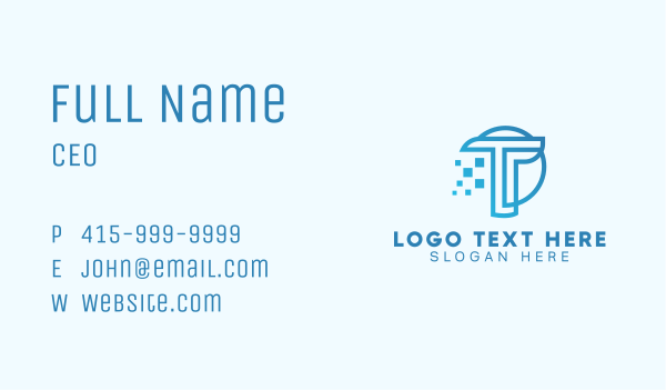 Digital Business Letter T Business Card Design Image Preview