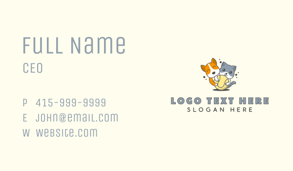 Dog & Cat Pet Toy Business Card Design Image Preview