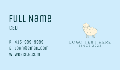 Cute Sheep Mascot  Business Card Image Preview
