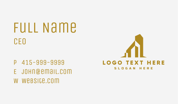 Gold Real Estate Building Business Card Design Image Preview