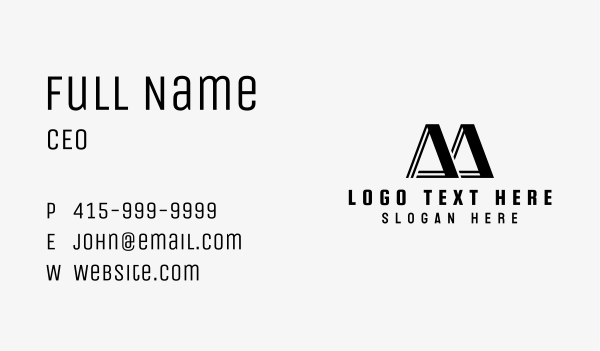 Black Sophisticated Letter A Business Card Design Image Preview