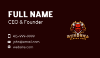 Flame Bull Shield Gaming Business Card Image Preview