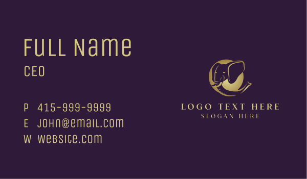 Golden Wild Elephant Business Card Design Image Preview