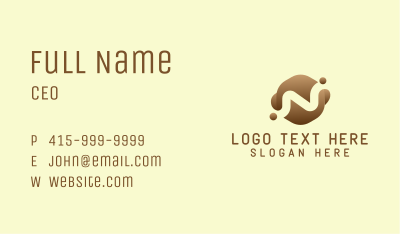 Brown Coffee Drink Letter N Business Card Image Preview