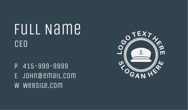 White Seaman Anchor Business Card Design Image Preview