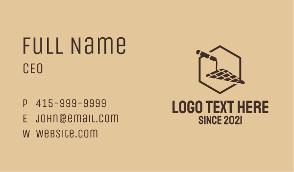 Construction Trowel Tool Business Card Design Image Preview
