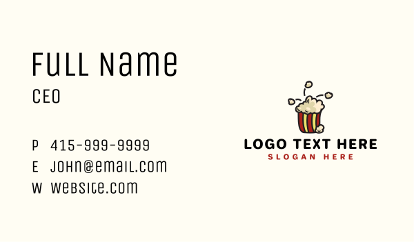 Popcorn Snack Cinema Business Card Design Image Preview