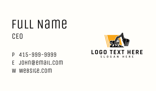 Demolition Excavator Machinery Business Card Design Image Preview