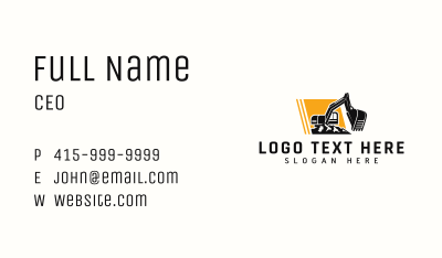 Demolition Excavator Machinery Business Card Image Preview