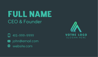 Modern Green Letter A Business Card Image Preview