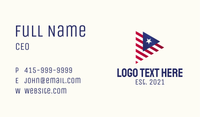 Patriotic Flag Triangle  Business Card Image Preview