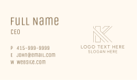 Geometric Business Letter K Business Card Image Preview