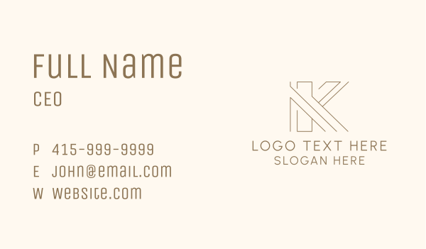 Geometric Business Letter K Business Card Design Image Preview