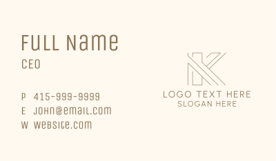 Geometric Business Letter K Business Card Image Preview