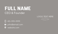 Minimalist Stripe Wordmark Business Card Design