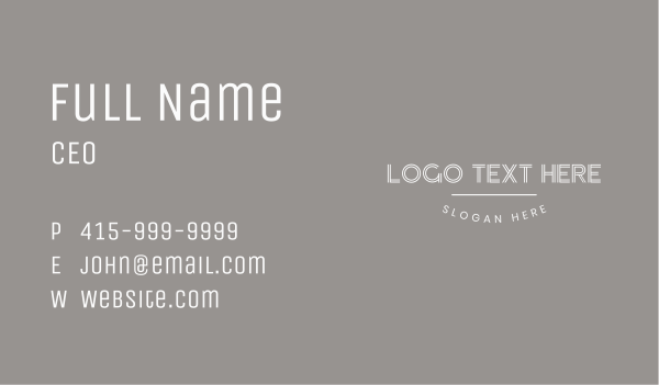 Minimalist Stripe Wordmark Business Card Design Image Preview