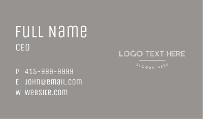 Minimalist Stripe Wordmark Business Card Image Preview