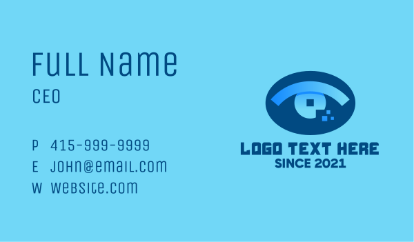 Eye Tech Pixel Business Card Design Image Preview