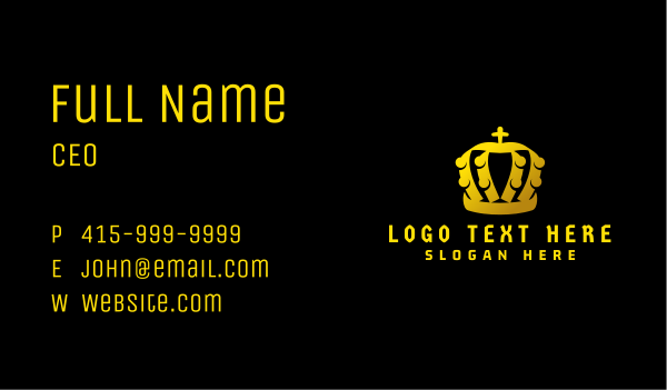 Golden Monarchy Crown Business Card Design Image Preview