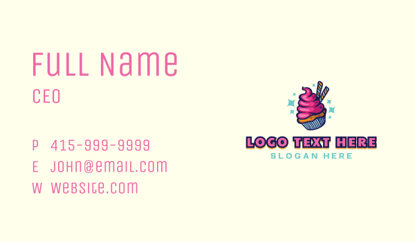 Sweet Pastry Cupcake Business Card Design Image Preview