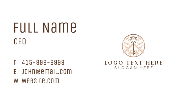 Antique Key Realty Business Card Design Image Preview