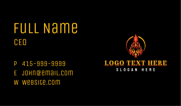 Fire Chicken Grill Business Card Design Image Preview