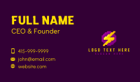 Pixelated Thunderbolt Power Business Card Preview