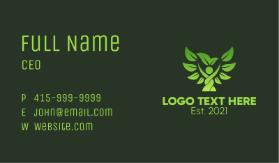 Organic Green Tree Wellness  Business Card Image Preview