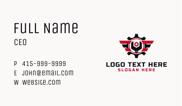 Mechanic Cogwheel Wrench Business Card Design Image Preview