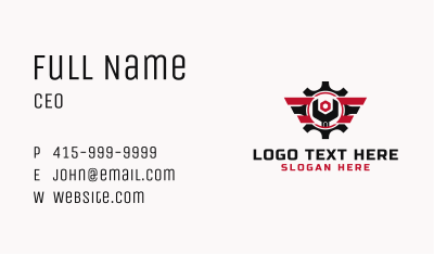 Mechanic Cogwheel Wrench Business Card Image Preview