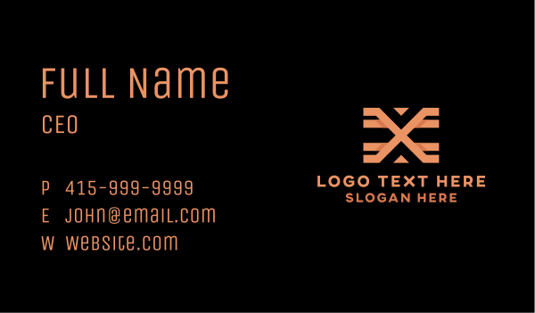 Tribal Pattern Letter X Business Card Design Image Preview