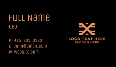 Tribal Pattern Letter X Business Card Image Preview