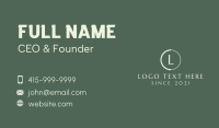 Minimalist Circle Fashion Letter Business Card Design