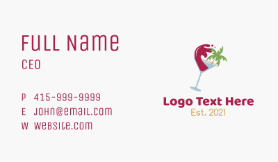 Tropical Beach Wine Business Card Image Preview