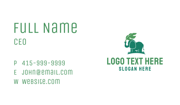 Wild Elephant Leaf Business Card Design Image Preview