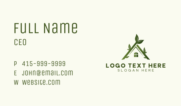 Natural House Leaves Business Card Design Image Preview