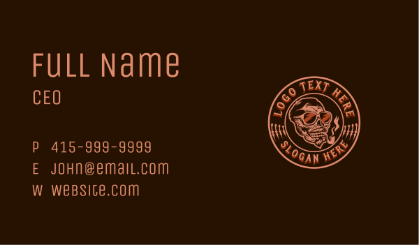 Skull Tobacco Pipe Business Card Design Image Preview