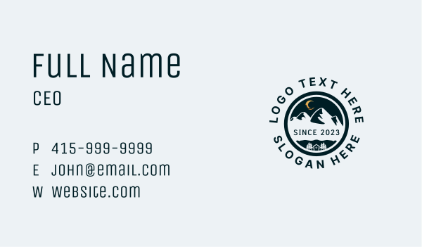 Night Mountain Hiking Business Card Design Image Preview