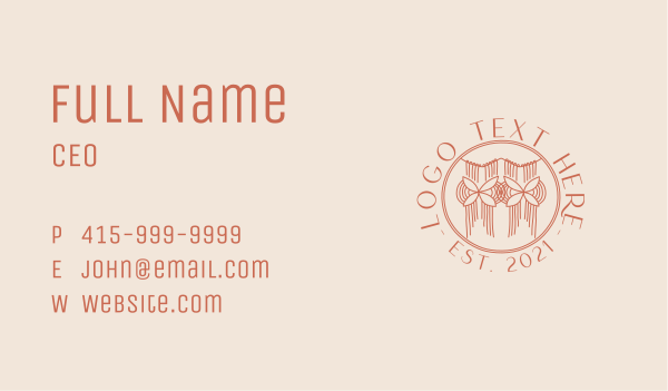 Macrame Wall Hanging  Business Card Design Image Preview