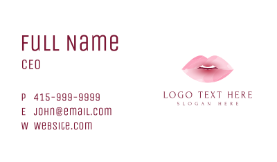 Pink Sexy Kiss Lips Business Card Image Preview