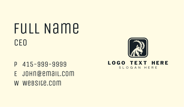 Ibex Goat Horns Business Card Design Image Preview